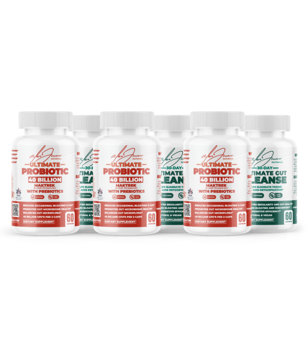 (3 Bottles Each) Ultimate 40-Probiotic & 30-Day Gut Cleanse Combo Pack