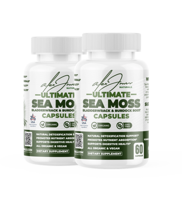(2-Pack) Ultimate Seamoss Capsules With Bladderwrack & Burdock Root