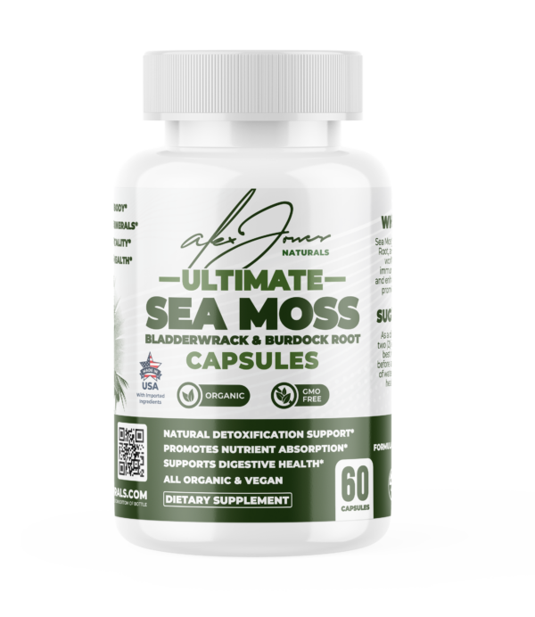 (2-Pack) Ultimate Seamoss Capsules With Bladderwrack & Burdock Root - Image 3