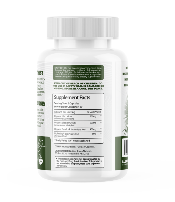 (2-Pack) Ultimate Seamoss Capsules With Bladderwrack & Burdock Root - Image 2